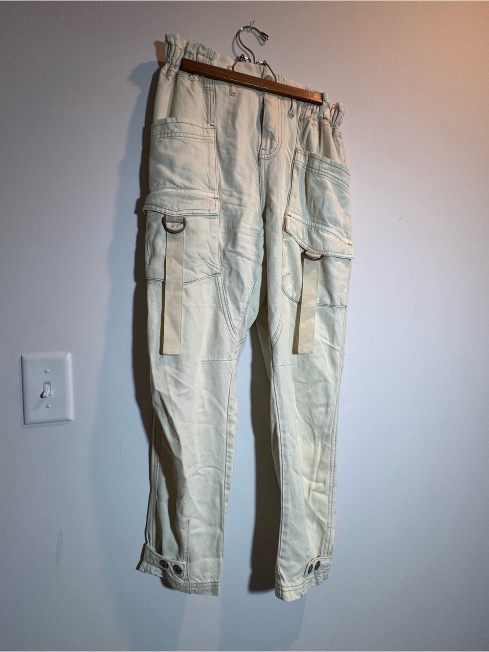 We The Free Cream Cargo Pants with Utility Pockets